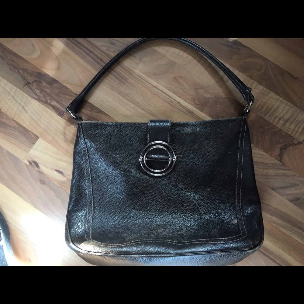 Furla distressed brown leather bag